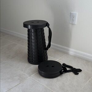 Black Collapsible Stools (set of two)